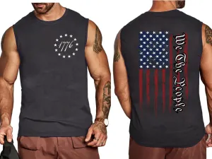 4th of July American Flag Patriotic Tank Top Shirts Mens Air Force Flyover Muscle Sleeveless Graphic Gym Workout Shirt