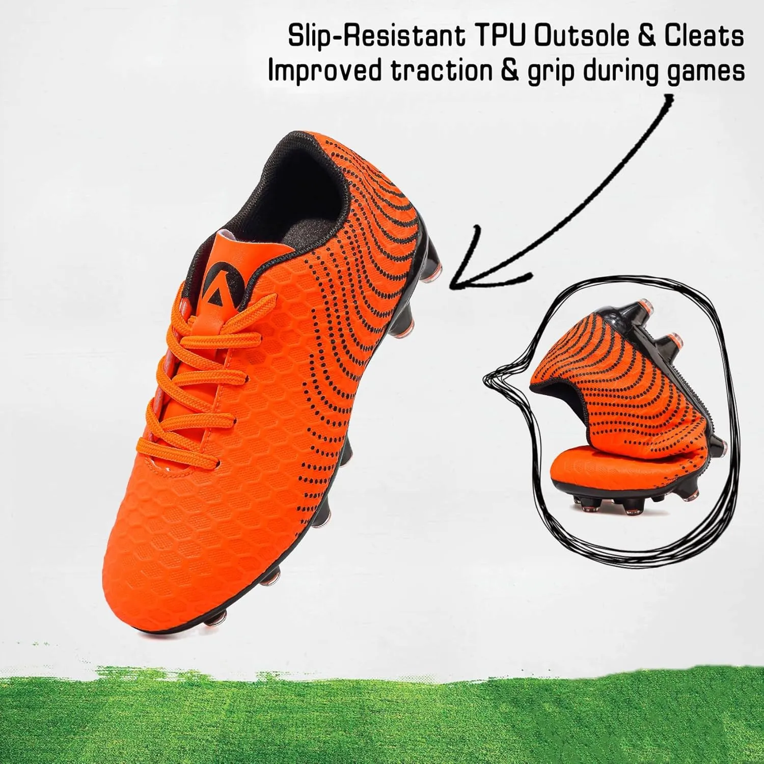 Boys Girls Soccer Cleats Kids Youth Firm Groud Soccer Shoes Athletic Outdoor Trainning Football Shoes Cleats