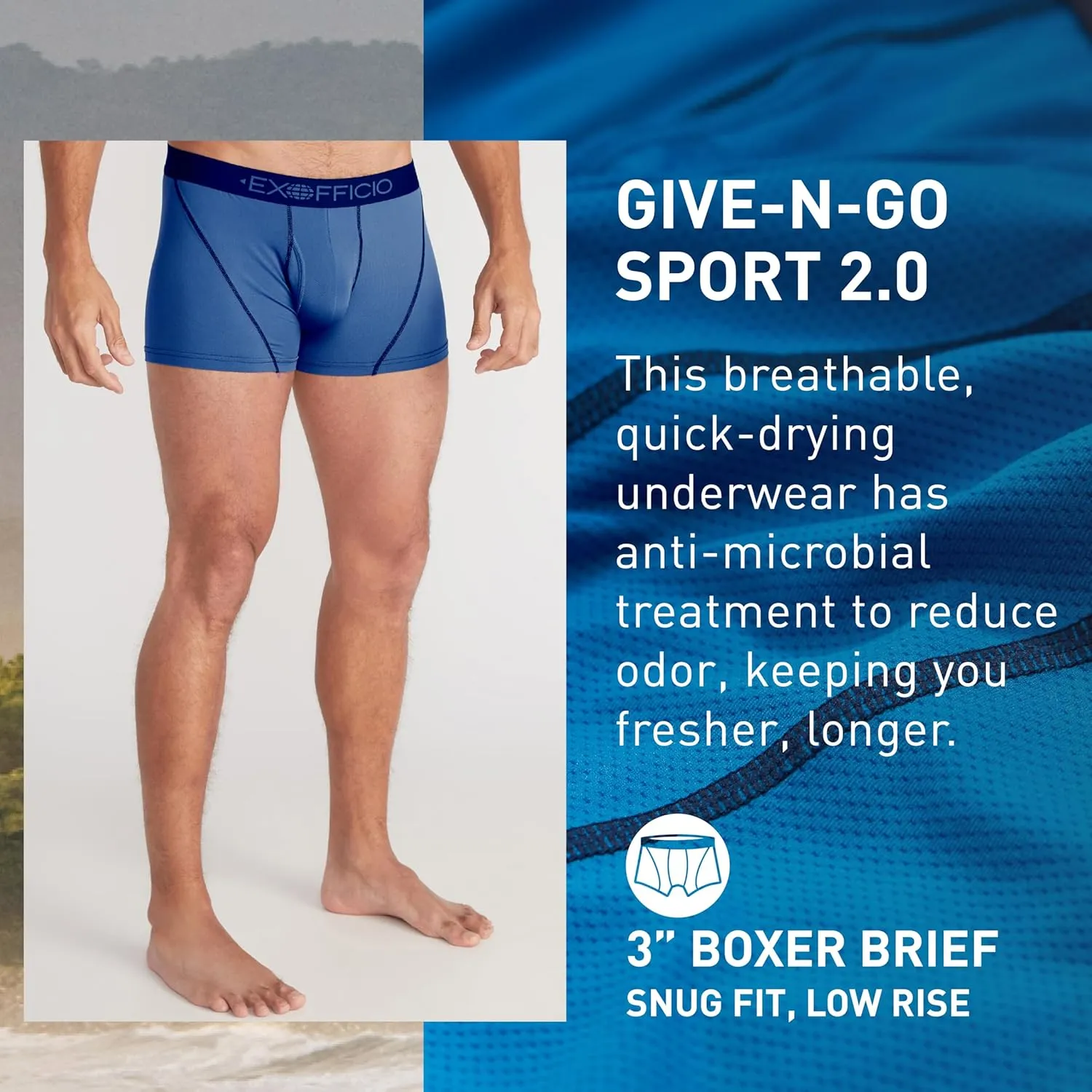 ExOfficio Men's Standard Give-n-go Sport 2.0 Boxer Brief 3 "