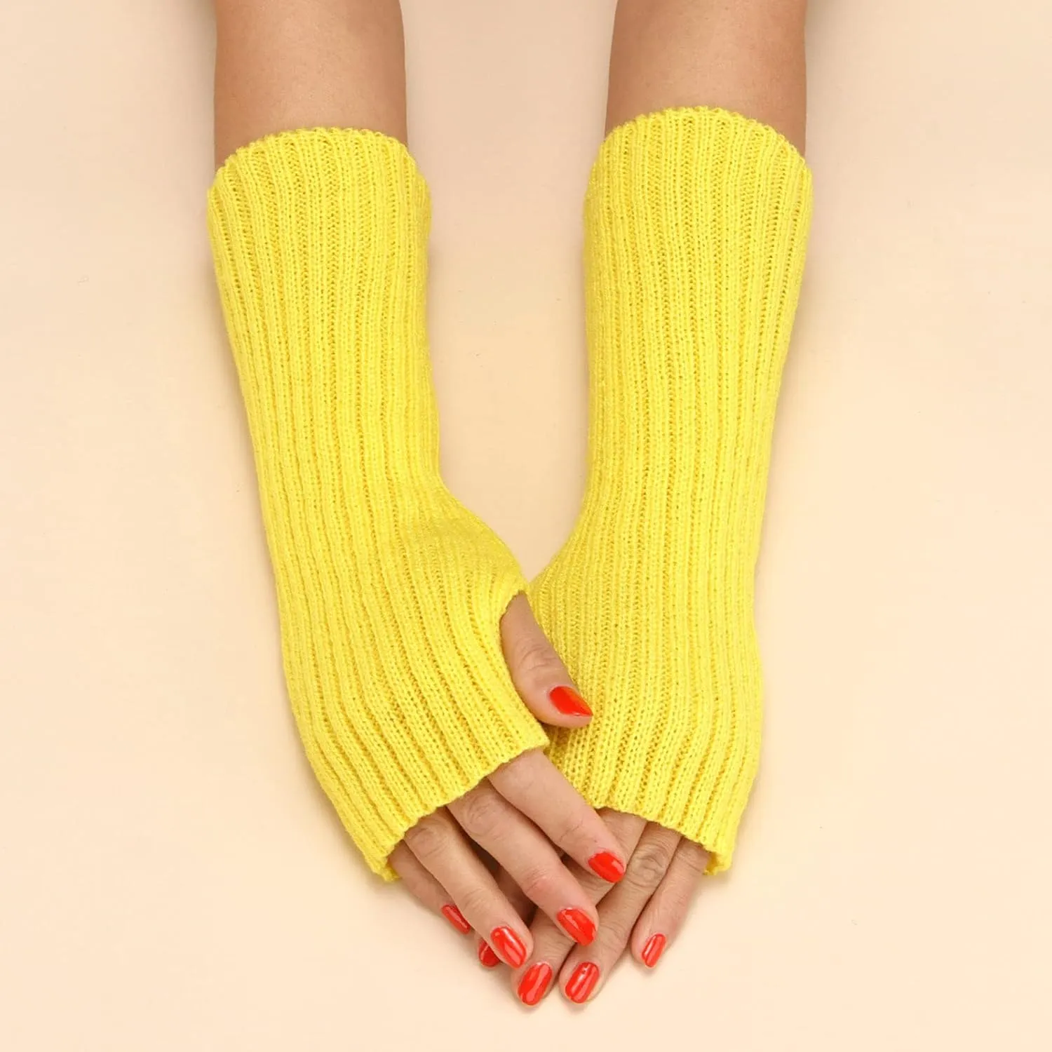 Fingerless Gloves for Women Winter Knitted Convertible Fingerless Gloves Wool Mittens Warm Mitten Glove Comfortable Thermal Elastic Stretch Texting Glove for Traveling, Cycling, Running
