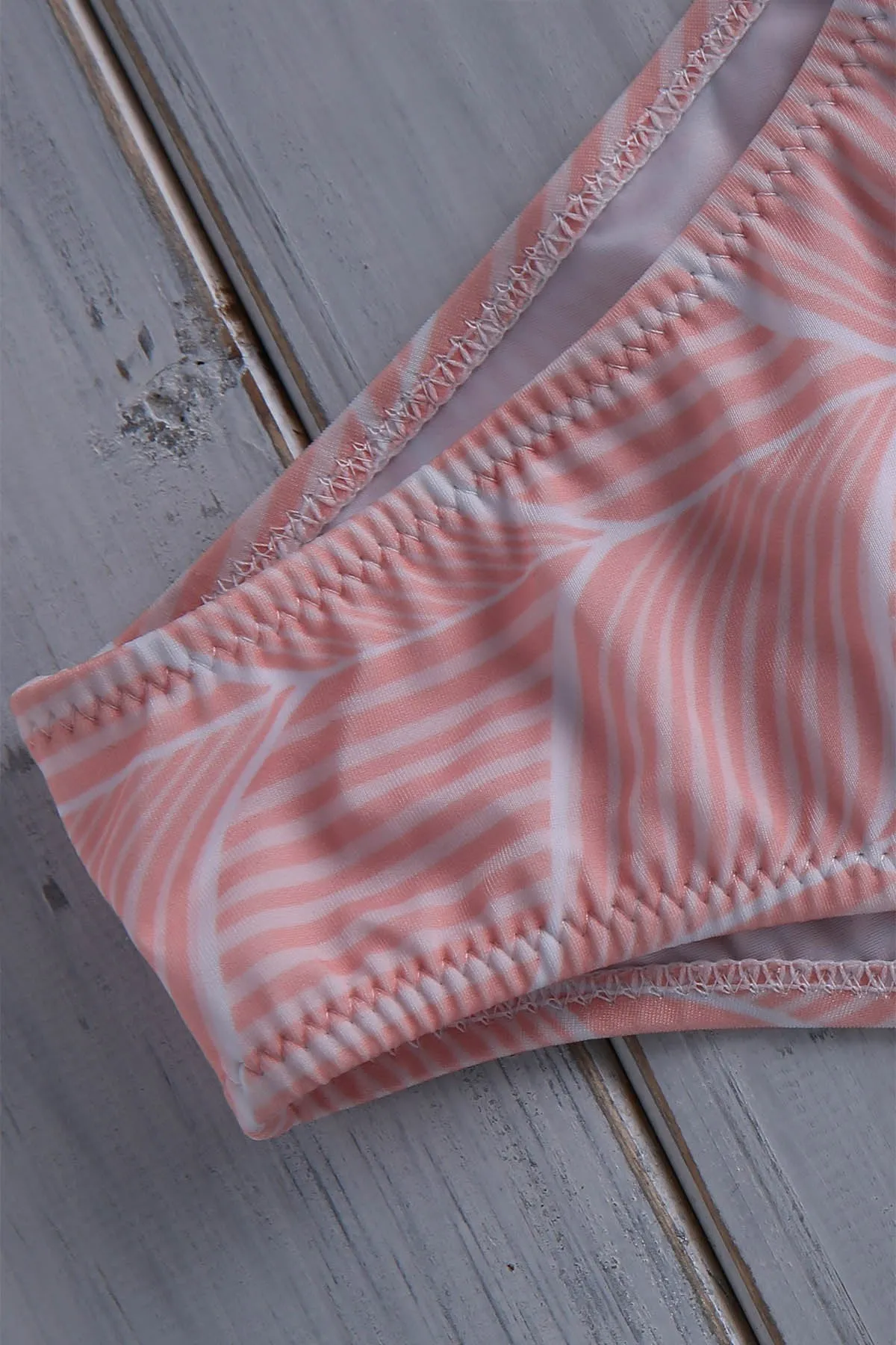 Flower Print Lace Up Bathing Suit