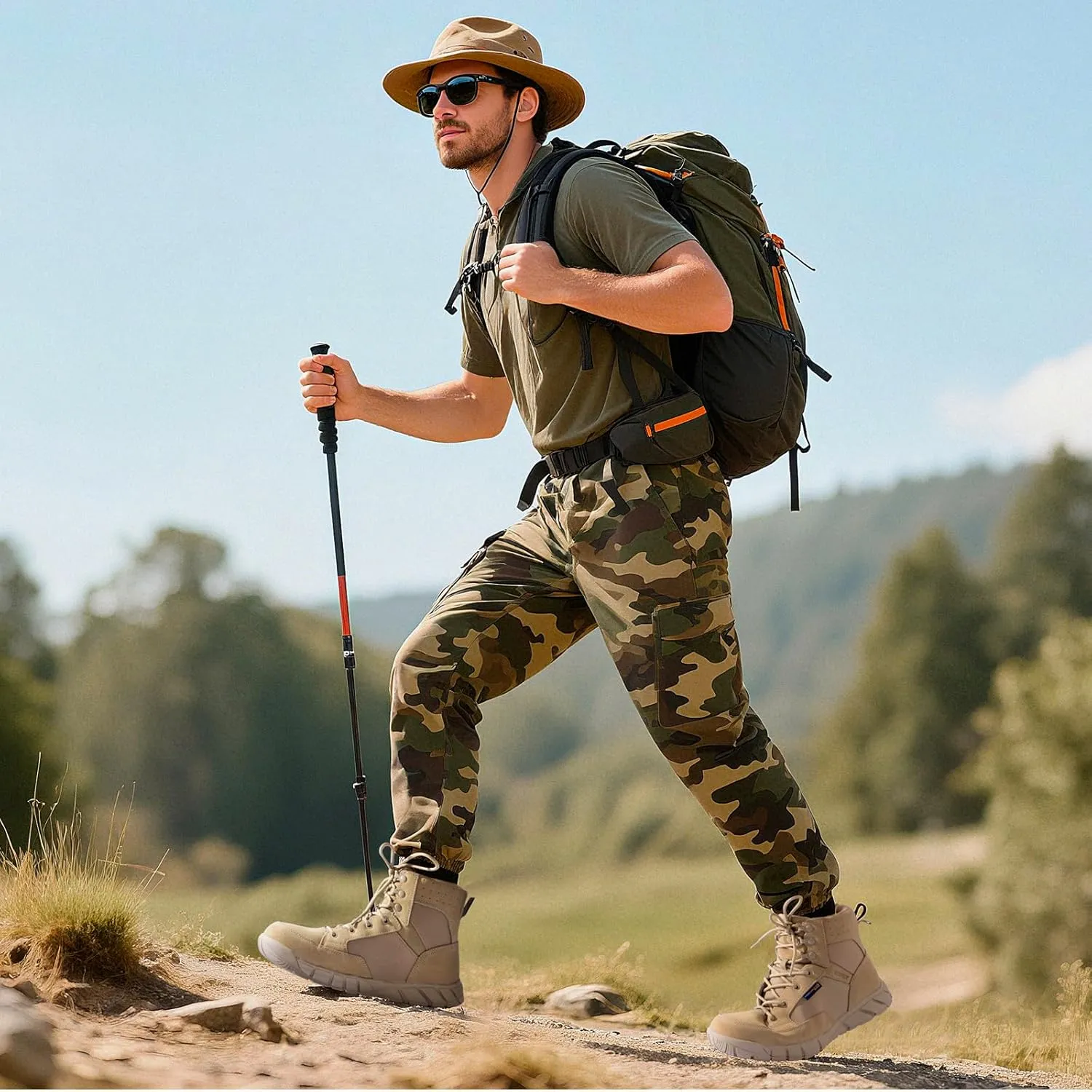 FREE SOLDIER Hiking Work Boots Men's Tactical Boots 6 Inches Waterproof Military Boots Outdoors Desert Boots
