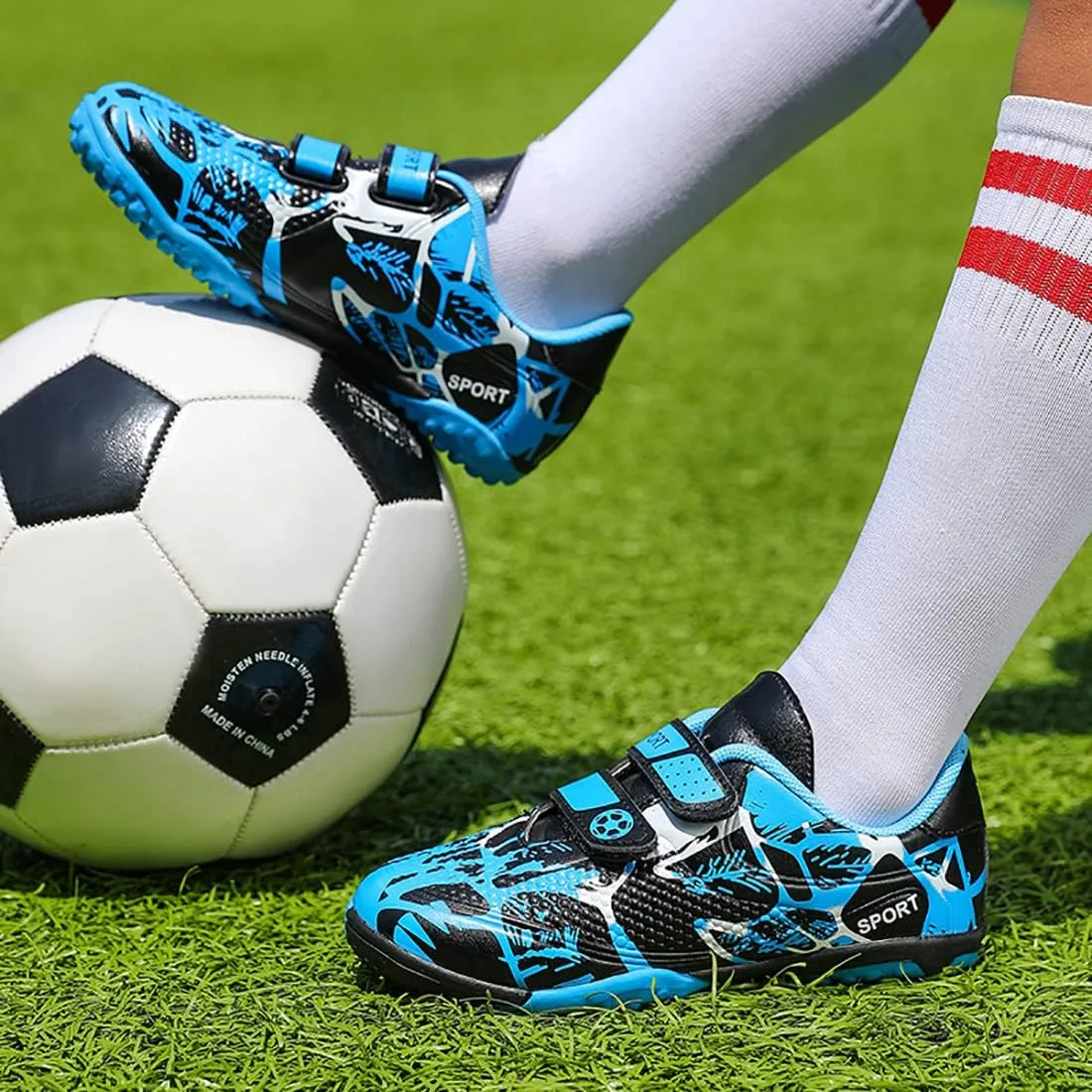 Kids Firm Ground Soccer Cleats for Boys Girls Outdoor Athletic Turf Shoes Indoor Football Trainning Sneakers