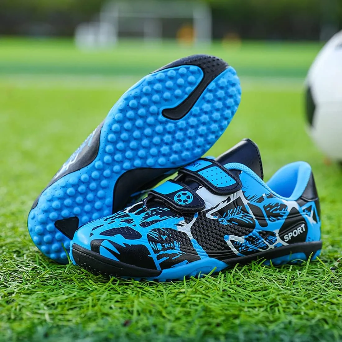 Kids Firm Ground Soccer Cleats for Boys Girls Outdoor Athletic Turf Shoes Indoor Football Trainning Sneakers