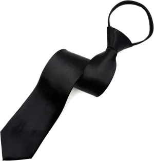 MDSTYLE Pre-Tied Necktie for Men - Solid Color Neck Tie with Adjustable Zipper - Wedding Business Formal Clip on Ties