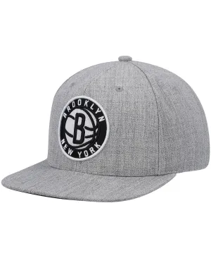 Mitchell & Ness Men's Gray Heathered Brooklyn Nets 2.0 Snapback Cap