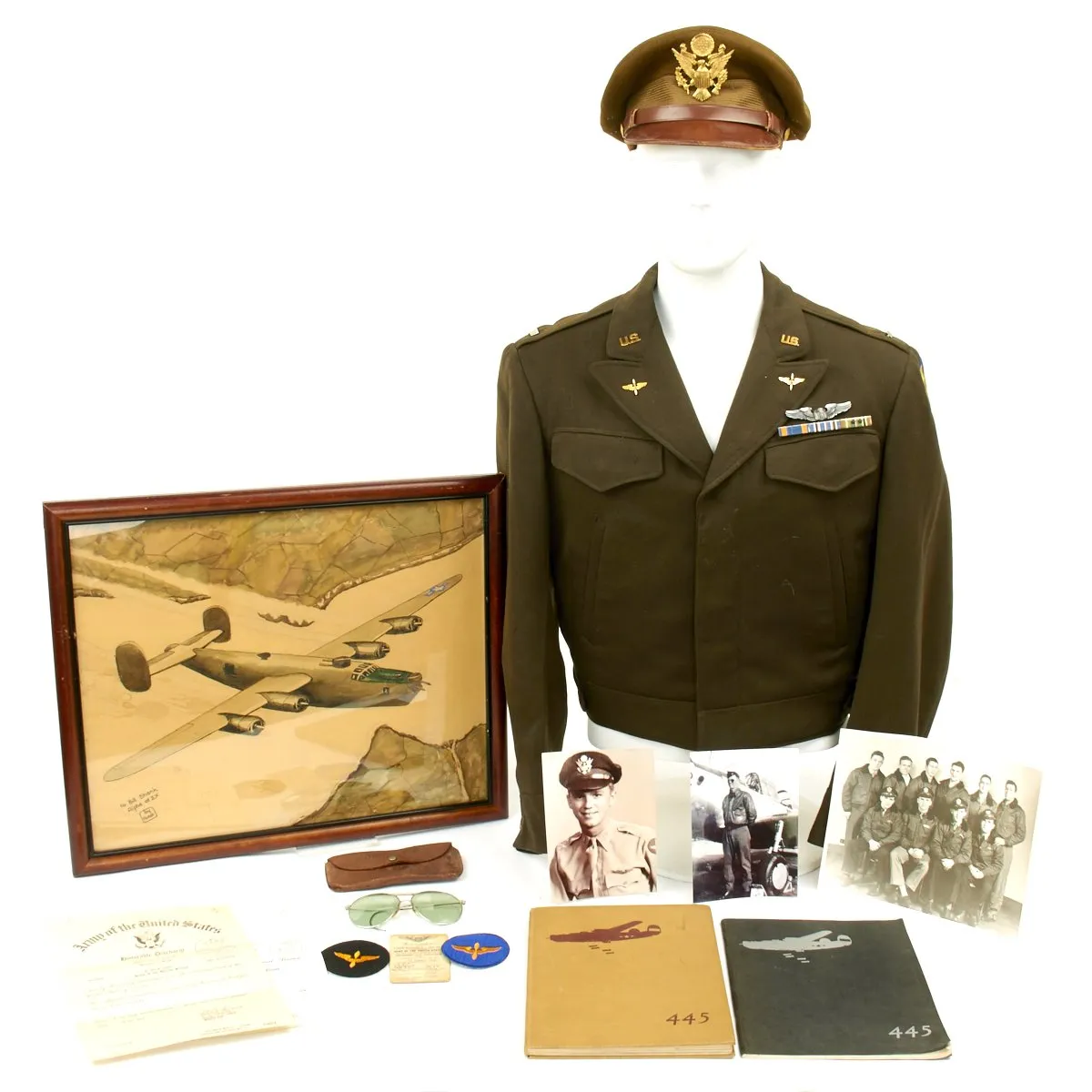Original U.S. WWII B-24 Pilot 445th Bomb Group Actor Jimmy Stewarts Deputy Lead Grouping