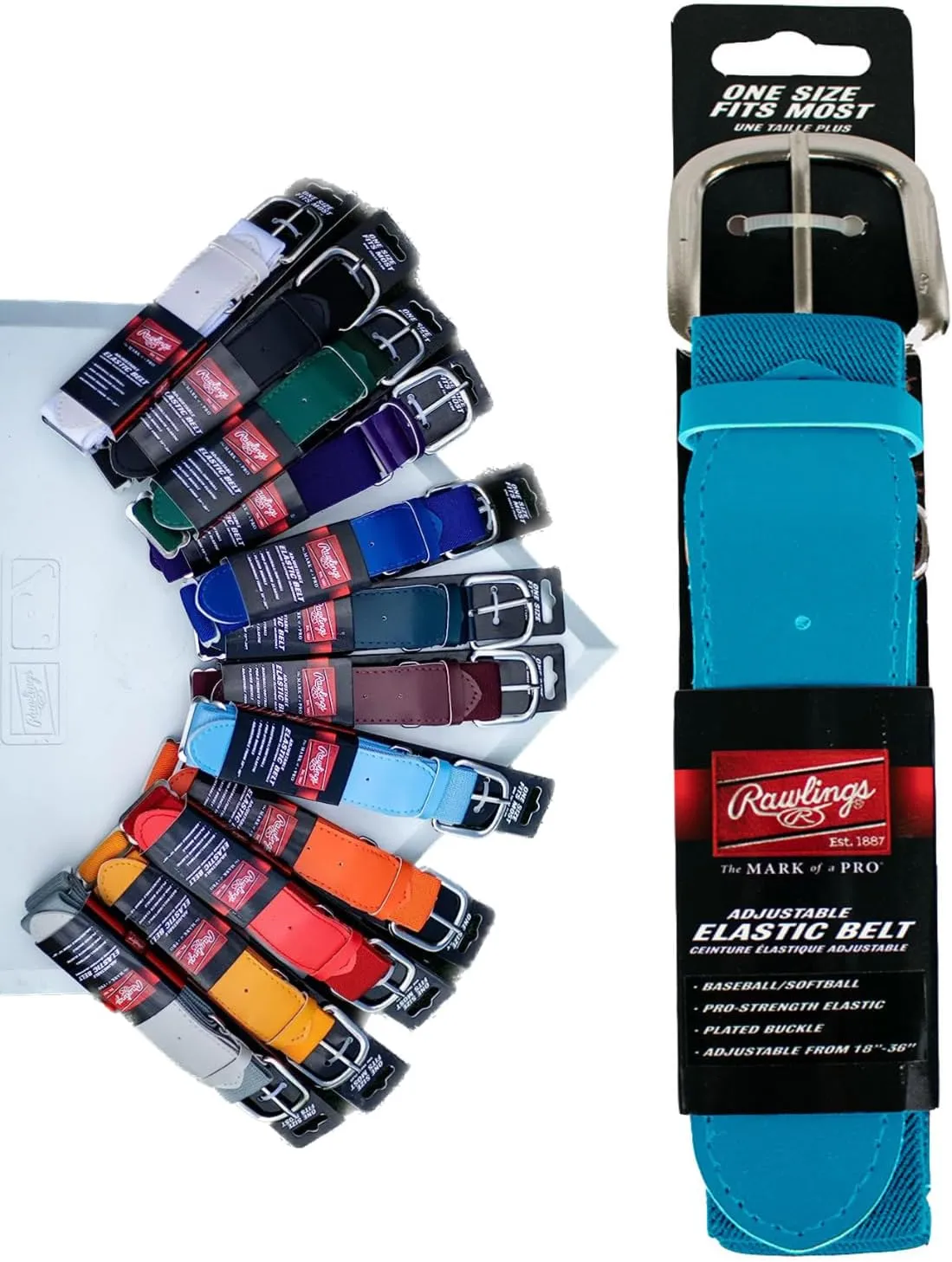 Rawlings | Elastic Game Day Belt | Baseball/Softball | Adult/Youth | Multiple Colors
