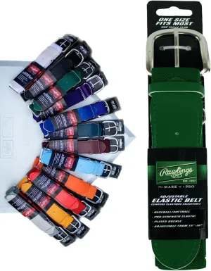 Rawlings | Elastic Game Day Belt | Baseball/Softball | Adult/Youth | Multiple Colors