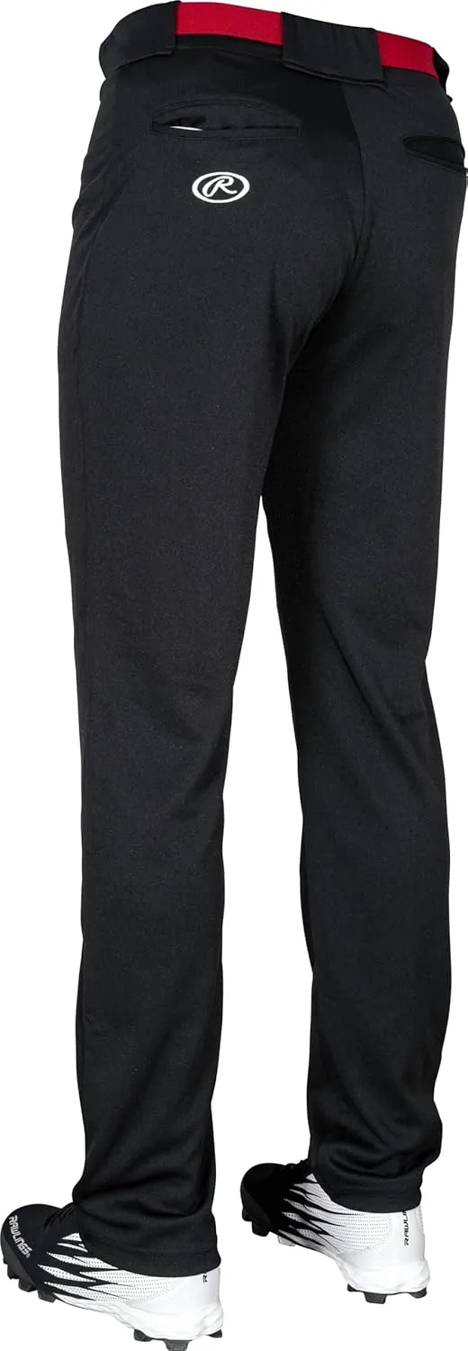 Rawlings Semi-Relaxed Full Length Baseball Pant | Solid & Piped Options | Adult Sizes | Multiple Colors