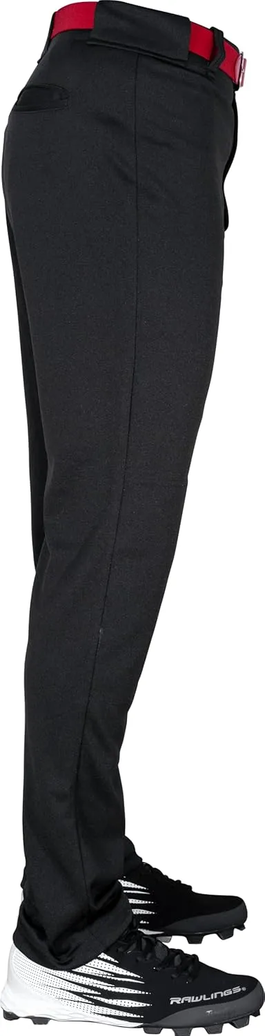 Rawlings Semi-Relaxed Full Length Baseball Pant | Solid & Piped Options | Adult Sizes | Multiple Colors