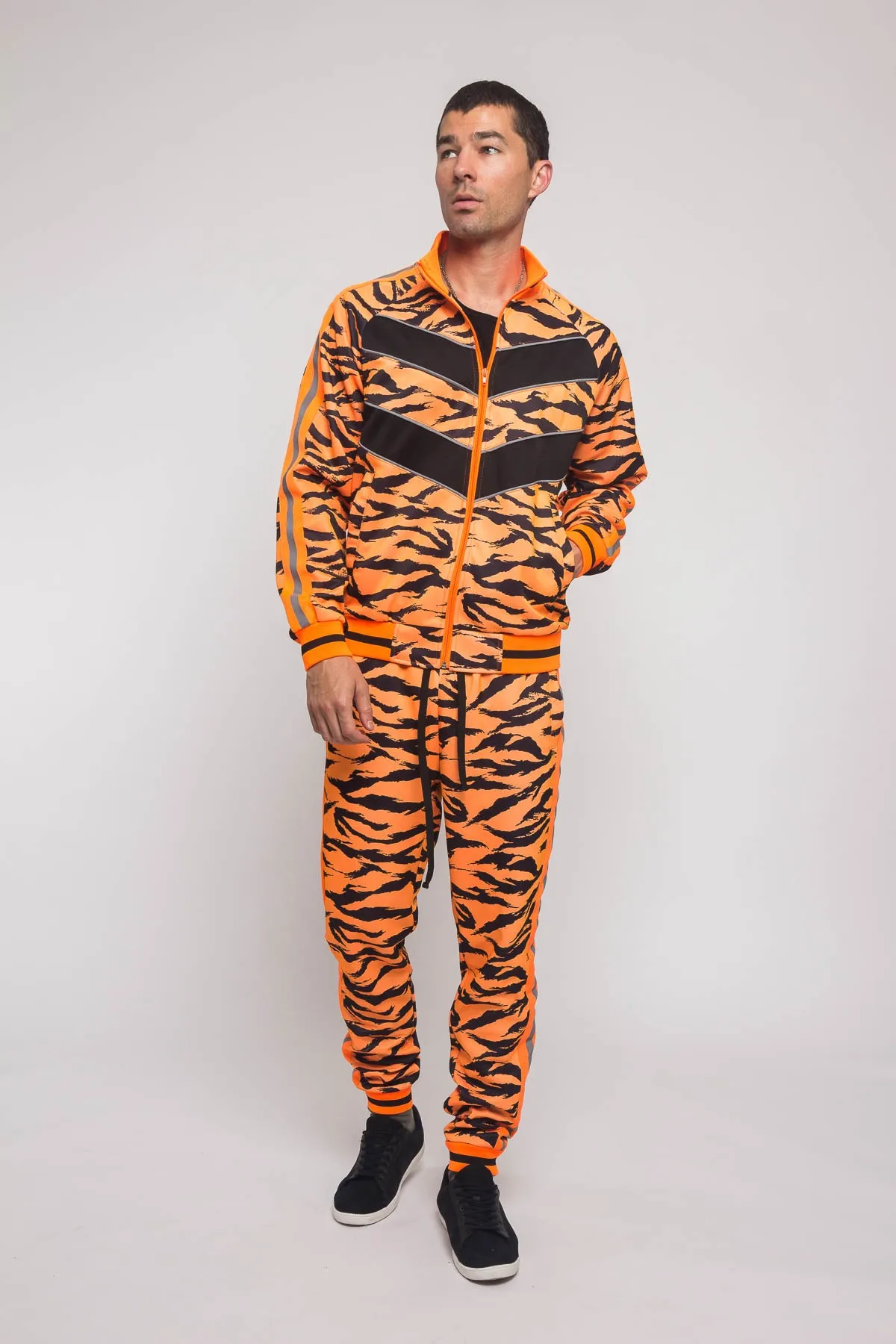 Reflective Tape Tiger Stripe Tracksuit