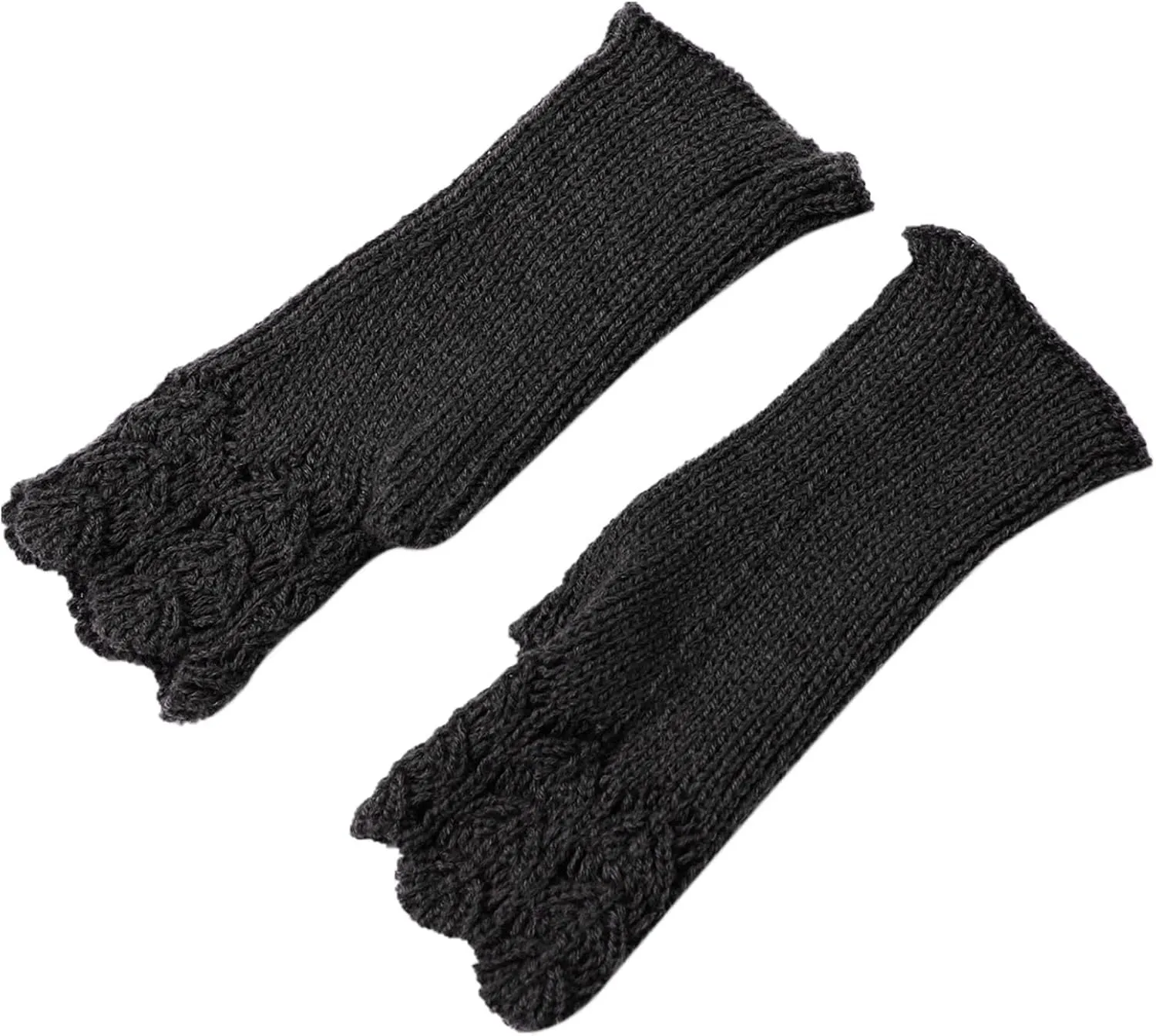 Unisex Fingerless Gloves Striped Knit Stretchy Gloves Knitted Half Finger Mittens Typing Working Driving Knitted Fingerless Wool Gloves Thermal Insulation Warm Convertible Mittens Flap Cover