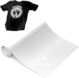 White HTV Heat Transfer Vinyl, 12" x10FT White HTV Vinyl Roll, White Vinyl Heat Transfer Iron on Compatible with Cricut and All Cutter Machine, Easy to Cut White Sports Heat Press Vinyl