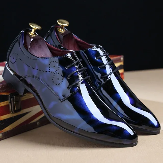 Yeknu Newly Men&#39;s Patent Leather Oxford Shoes Shoes Zapatos de hombre Men Formal Shoes Pointed Toe Business Wedding c239